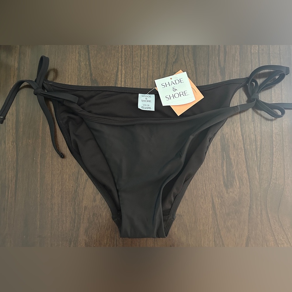 Shade & Shore Side-Tie, High Leg, Medium Coverage Bikini Bottom